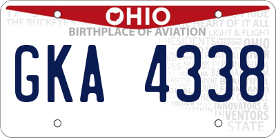 OH license plate GKA4338