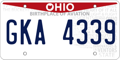 OH license plate GKA4339