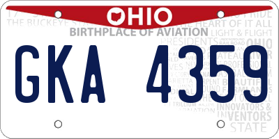 OH license plate GKA4359
