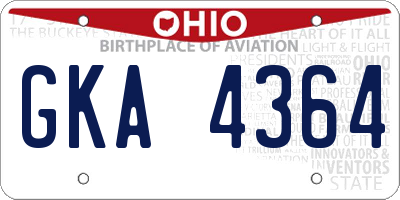 OH license plate GKA4364