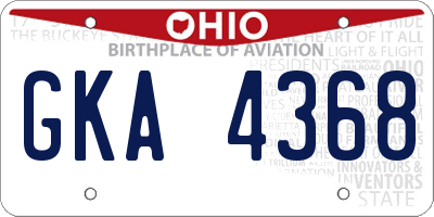 OH license plate GKA4368