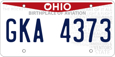 OH license plate GKA4373