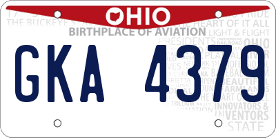 OH license plate GKA4379