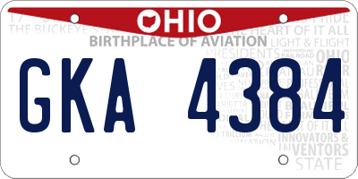 OH license plate GKA4384