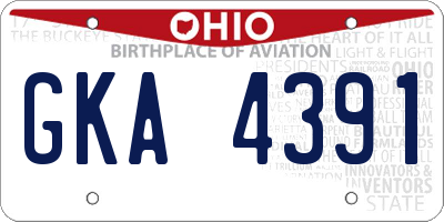 OH license plate GKA4391