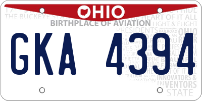 OH license plate GKA4394