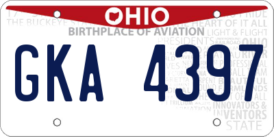 OH license plate GKA4397