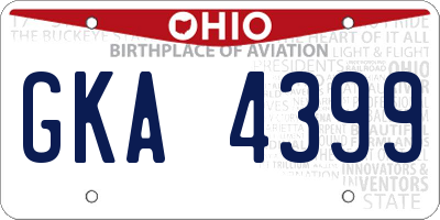 OH license plate GKA4399
