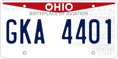 OH license plate GKA4401