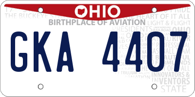 OH license plate GKA4407