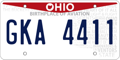 OH license plate GKA4411