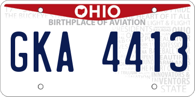 OH license plate GKA4413