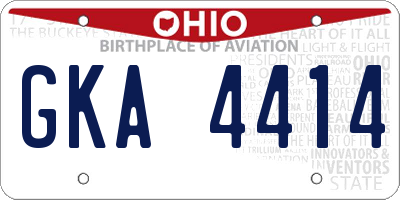 OH license plate GKA4414