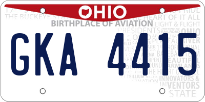 OH license plate GKA4415