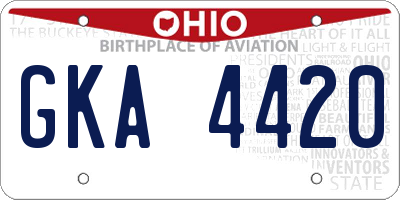 OH license plate GKA4420