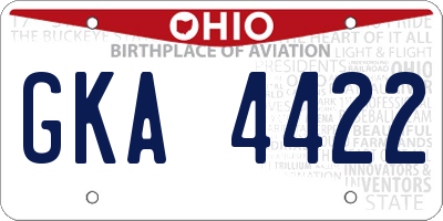 OH license plate GKA4422