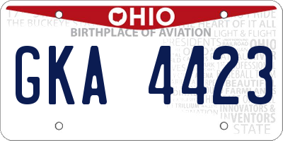 OH license plate GKA4423