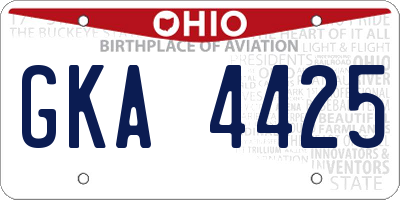 OH license plate GKA4425