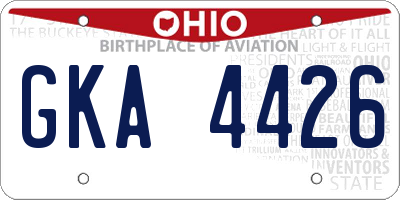 OH license plate GKA4426