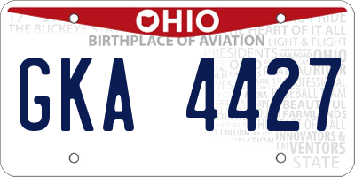 OH license plate GKA4427