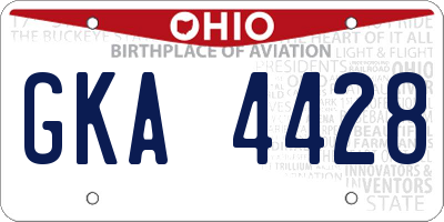 OH license plate GKA4428