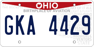 OH license plate GKA4429
