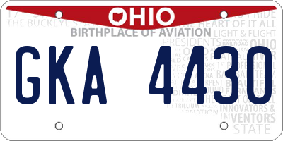 OH license plate GKA4430