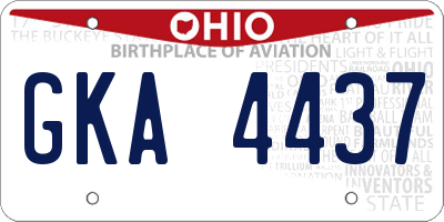 OH license plate GKA4437
