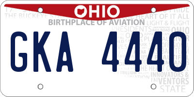 OH license plate GKA4440
