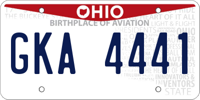 OH license plate GKA4441