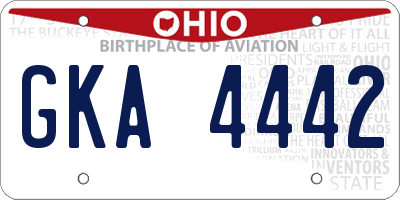 OH license plate GKA4442
