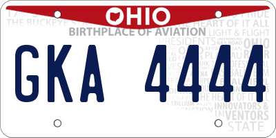OH license plate GKA4444