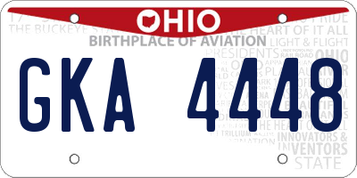 OH license plate GKA4448