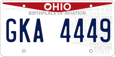 OH license plate GKA4449