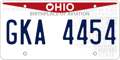OH license plate GKA4454