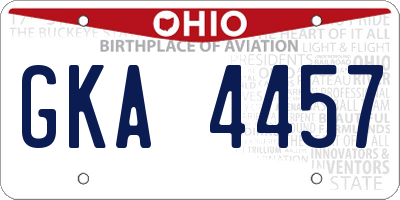 OH license plate GKA4457