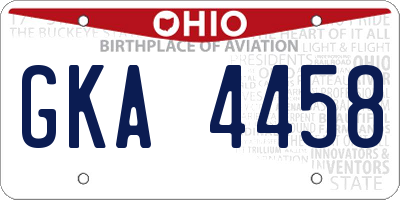 OH license plate GKA4458