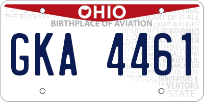 OH license plate GKA4461