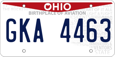 OH license plate GKA4463