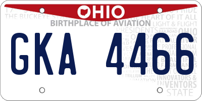 OH license plate GKA4466