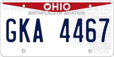 OH license plate GKA4467