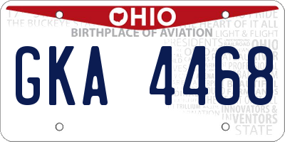 OH license plate GKA4468