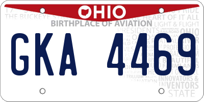 OH license plate GKA4469