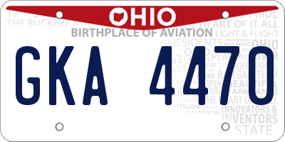 OH license plate GKA4470