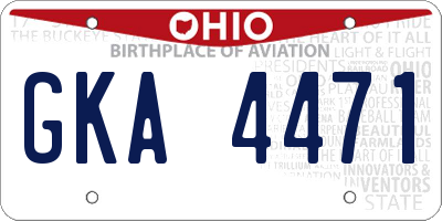 OH license plate GKA4471