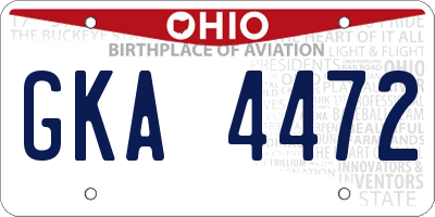 OH license plate GKA4472
