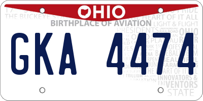 OH license plate GKA4474
