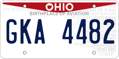 OH license plate GKA4482