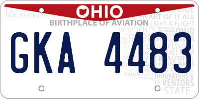 OH license plate GKA4483