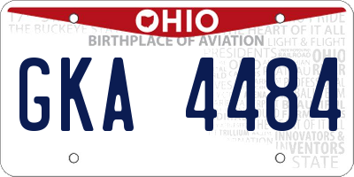 OH license plate GKA4484